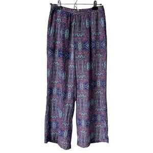 Gentle Fawn Boho Flowy Sheer Pants Shorts Liner Blue Pink Women's Size Small